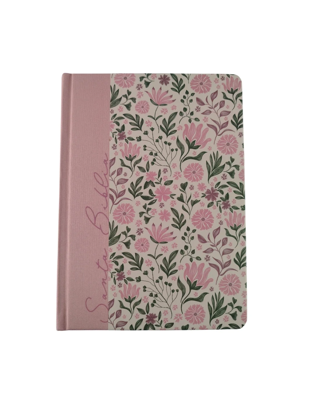 Biblia de Apuntes RVR 1960. Tapa dura, rosada con flores