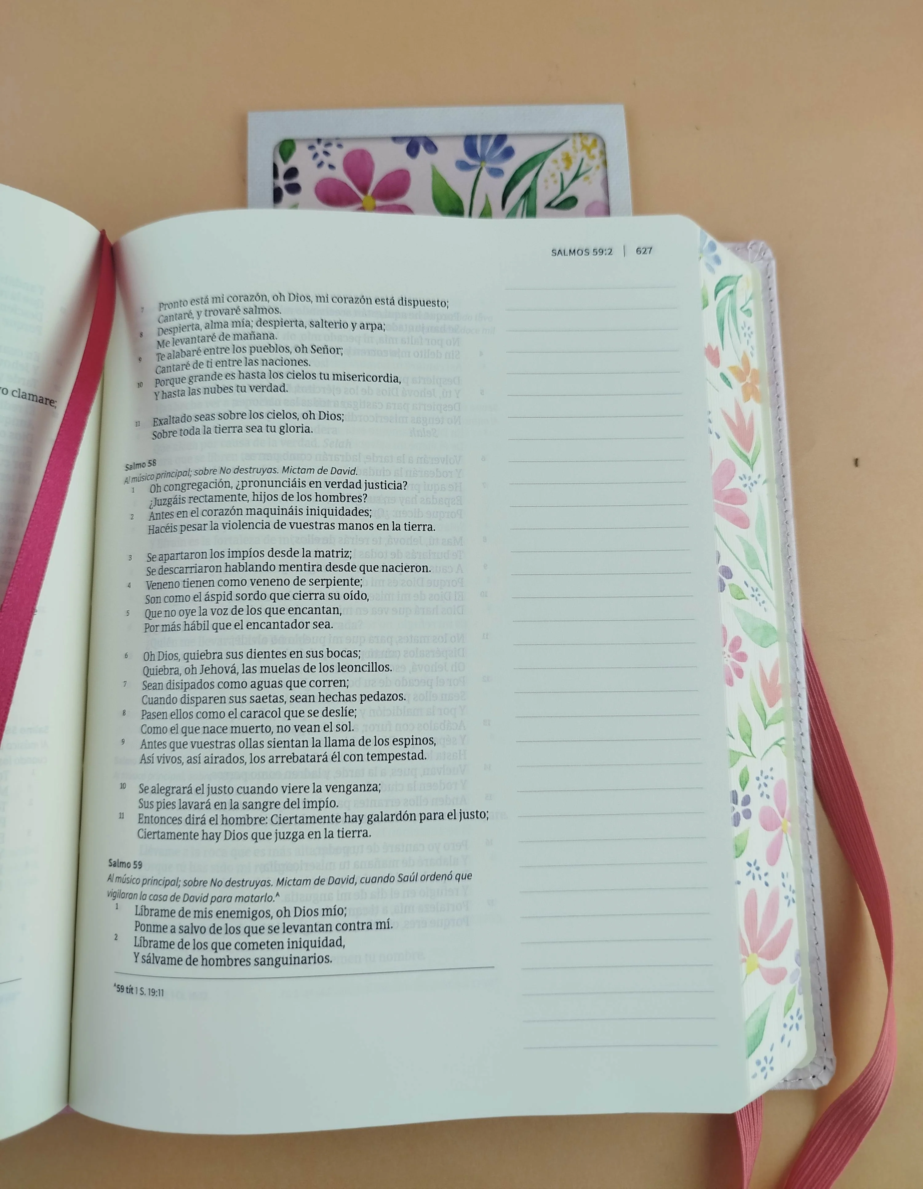 Biblia de apuntes tamaño personal tela-flores - Image 4
