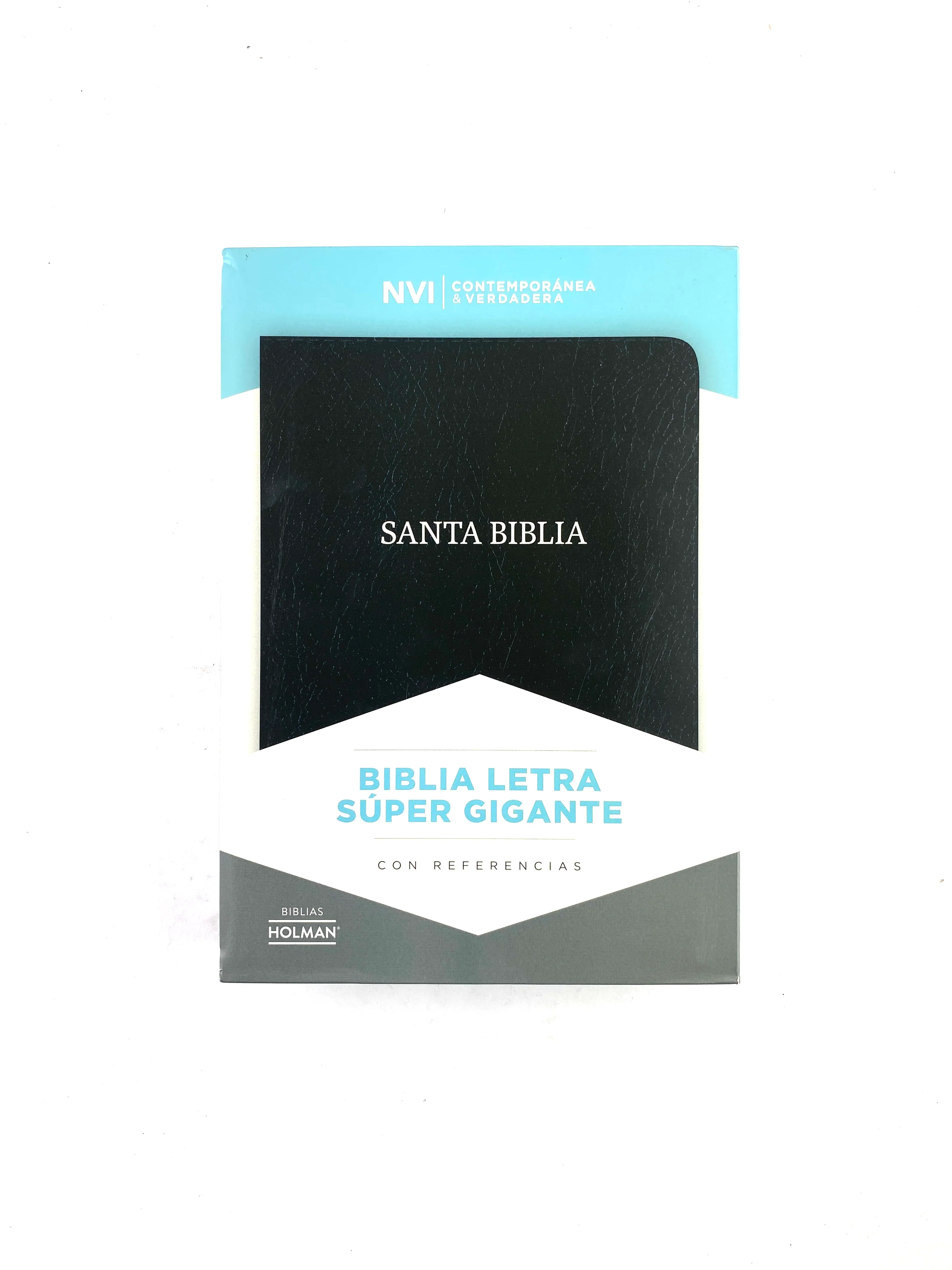 Biblia letra super gigante NVI con referencias negra