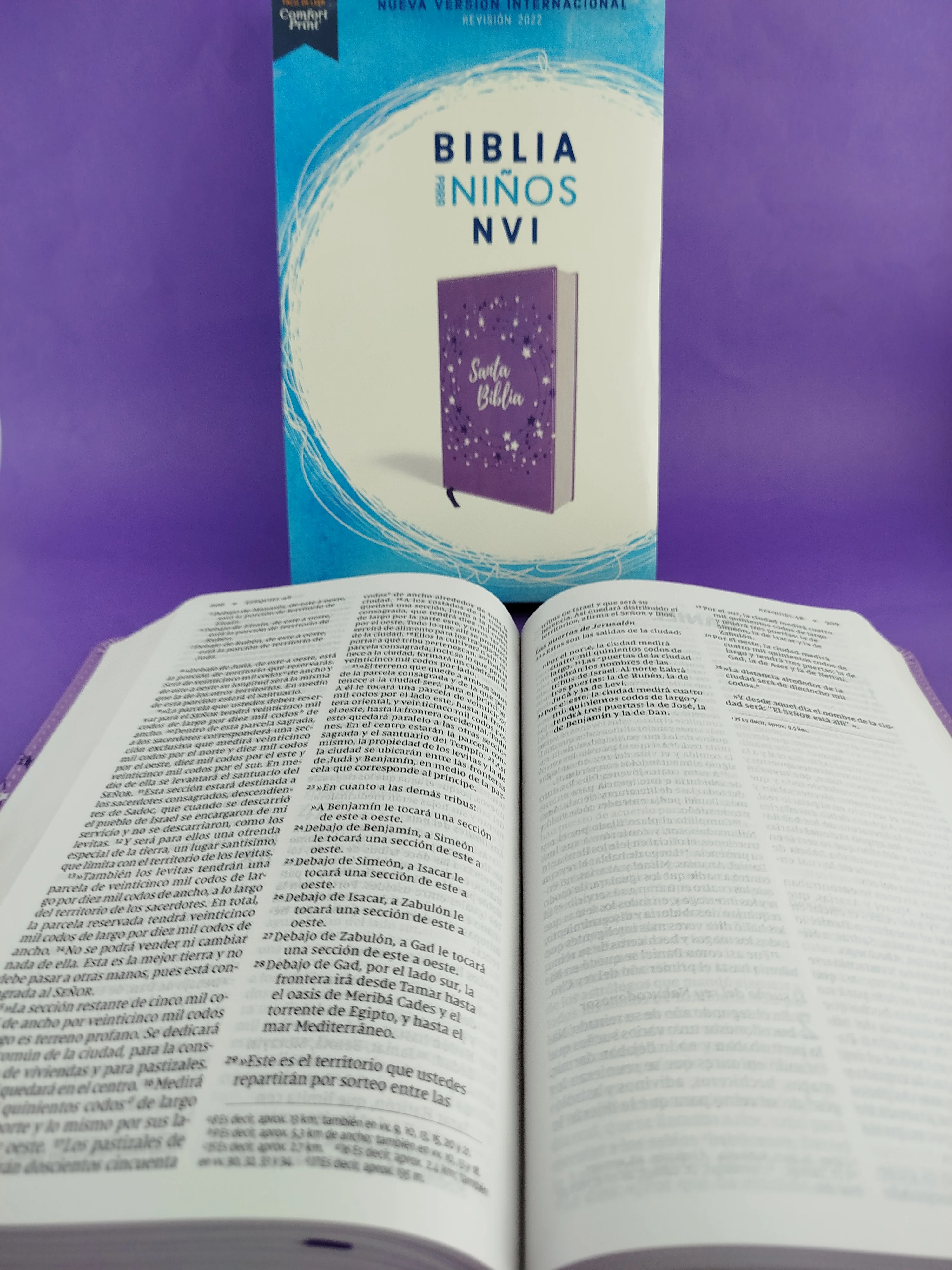 Biblia para niños nvi lila letra grande revisión 2022 - Image 5