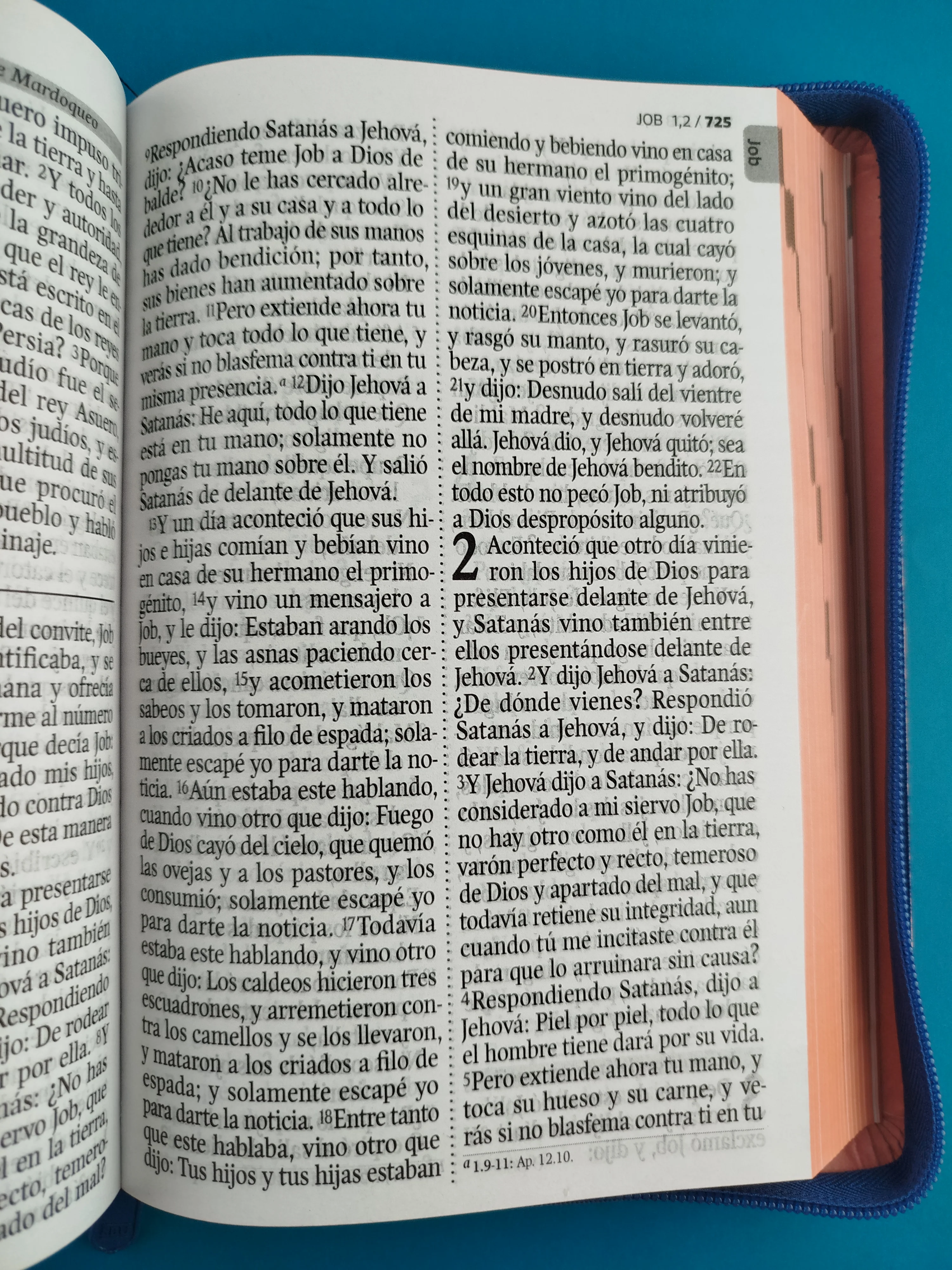 Biblia rvr 1960 letra gigante con forro azul oscuro - rosa - Image 2