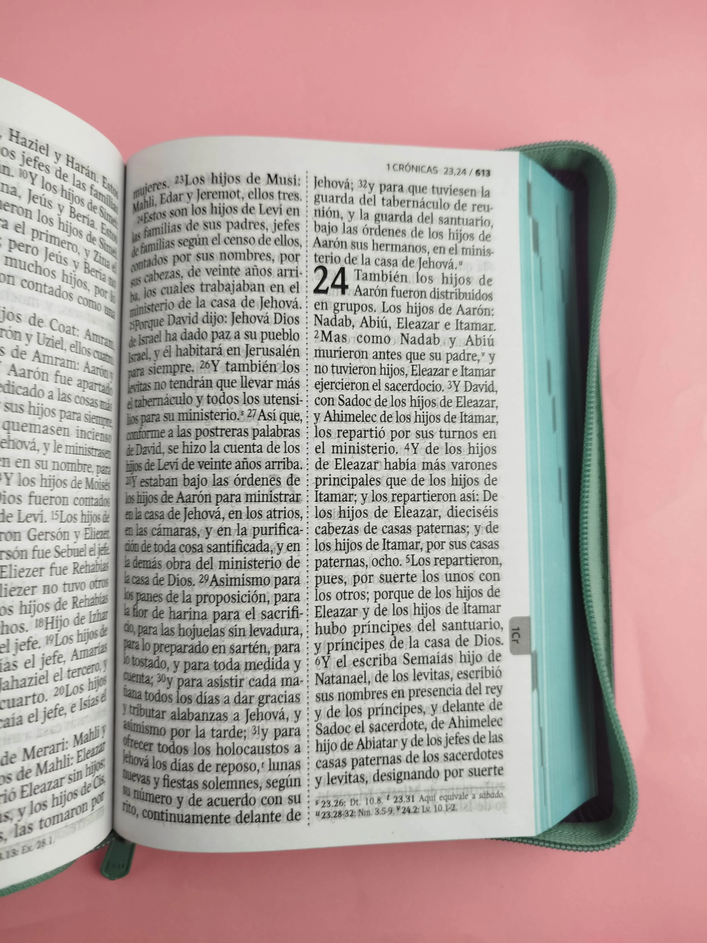 Biblia rvr 1960 letra gigante con forro verde menta - morado - Image 2