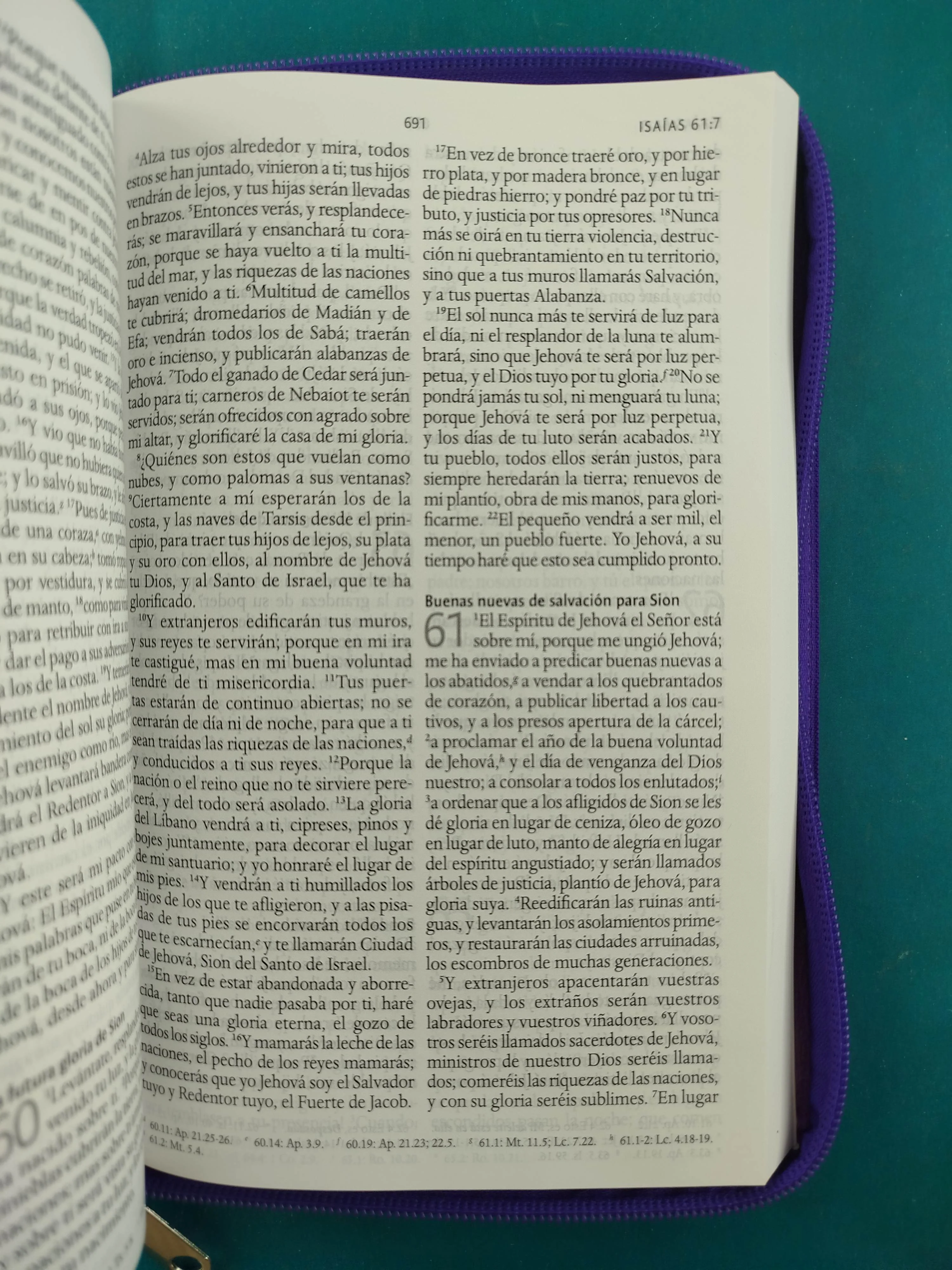 Biblia rvr 1960 letra grande estuche morado-flores lila vertical - Image 3