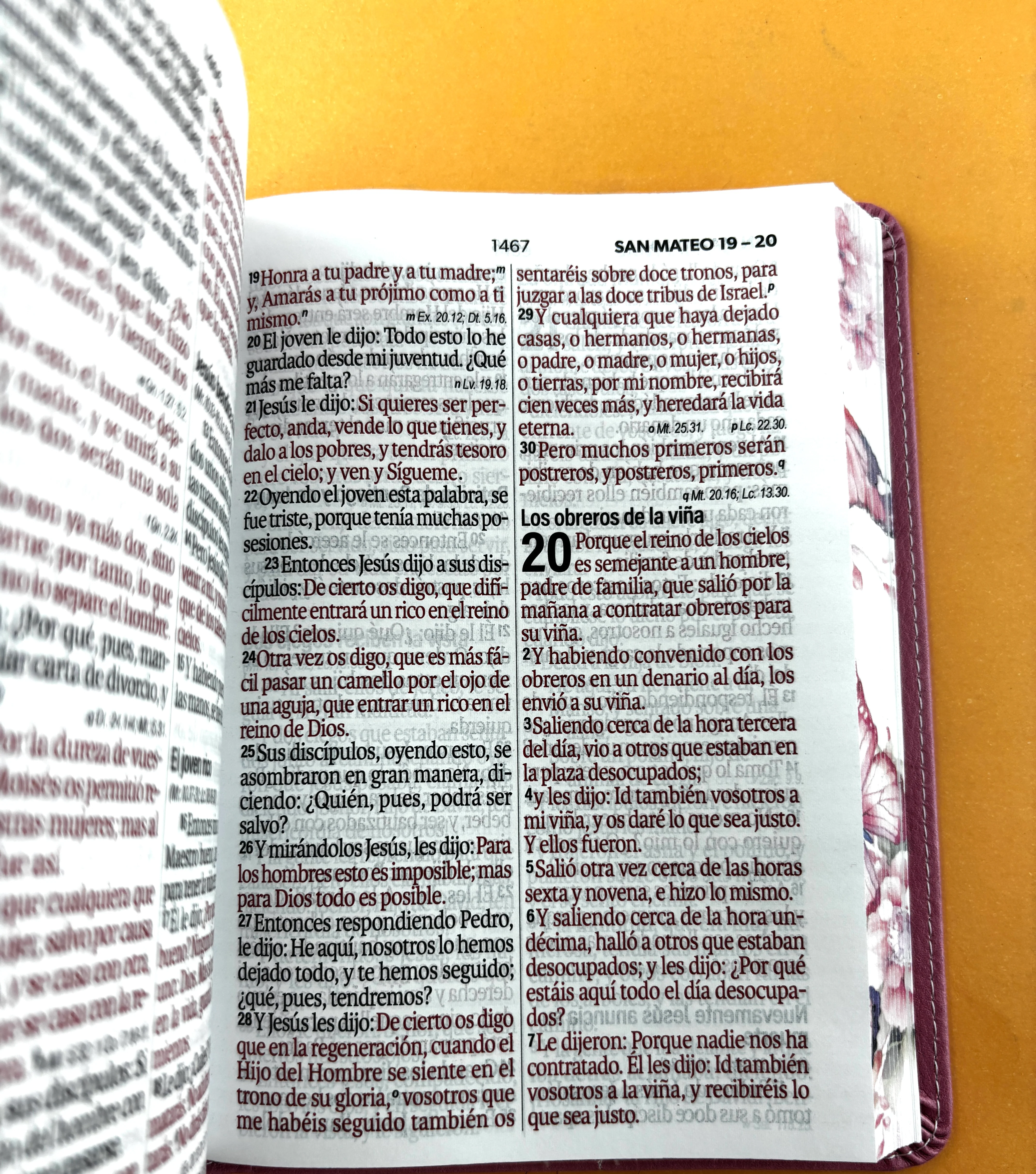 Biblia rvr 1960 letra grande rosada - flores - canto decorado sin cierre - Image 4