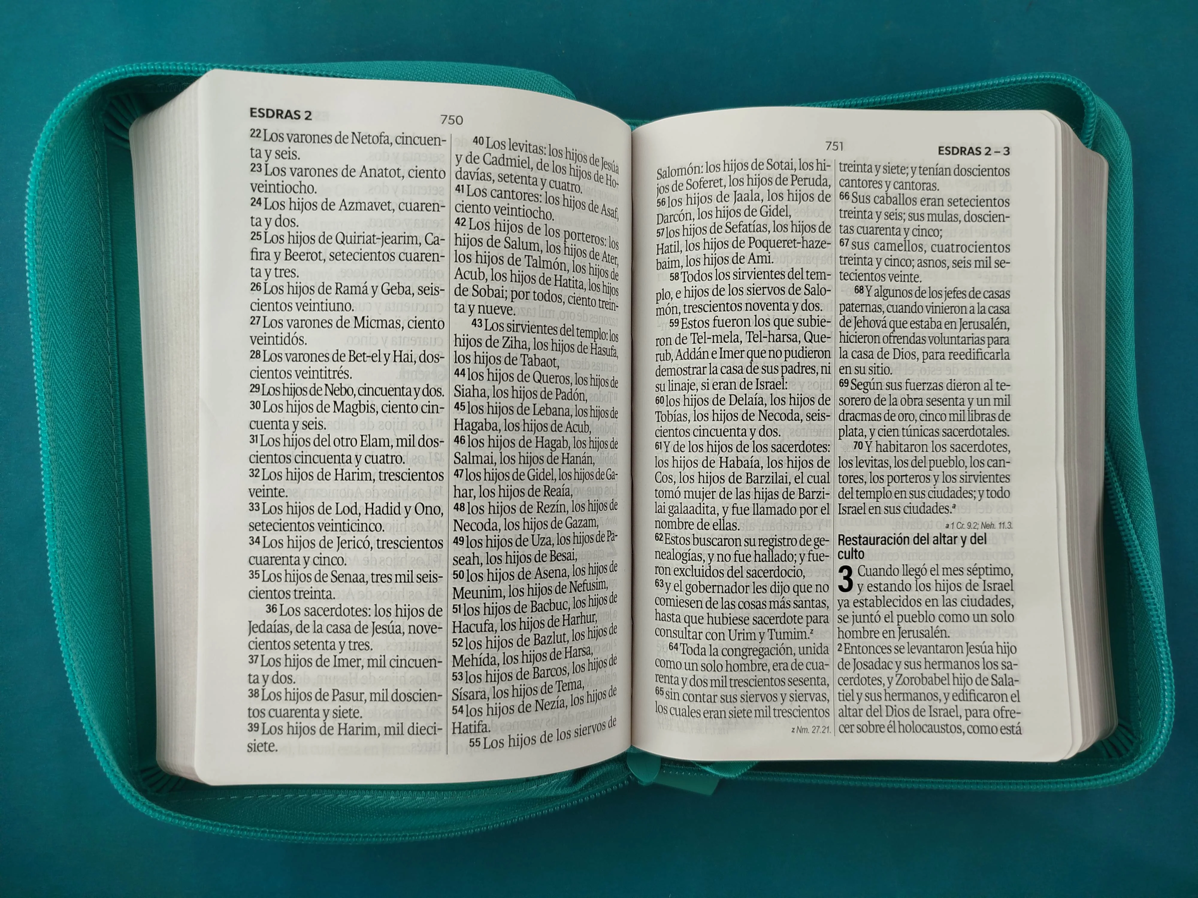 Biblia rvr 1960 turquesa letra grande con cierre - Image 2