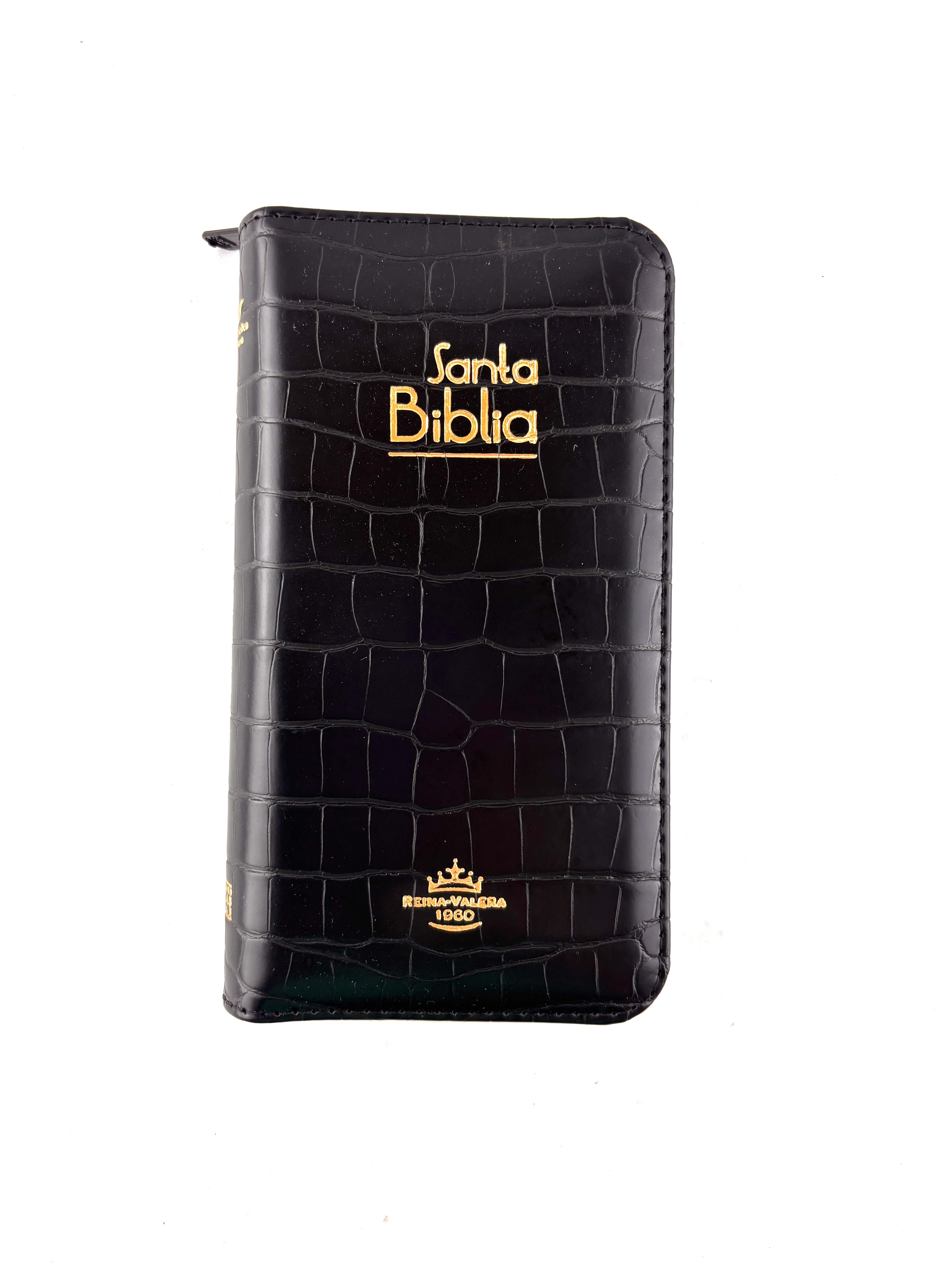 Biblia tipo chequera rvr 1960 con cierre e índice negro