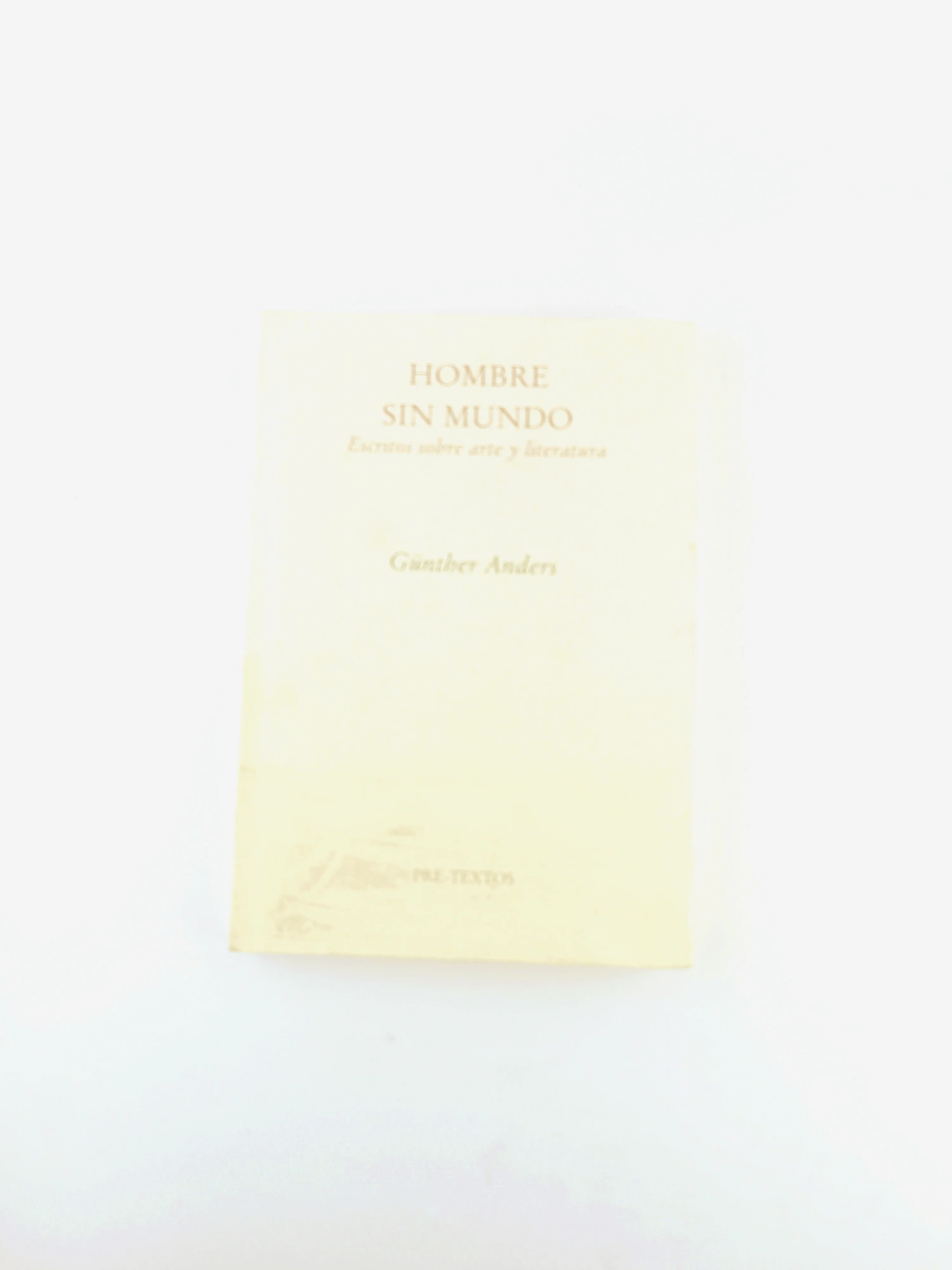 Hombre sin mundo: escritos sobre arte y literatura